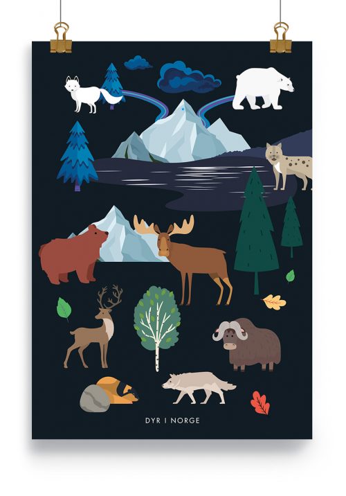 Poster Tiere in Norwegen