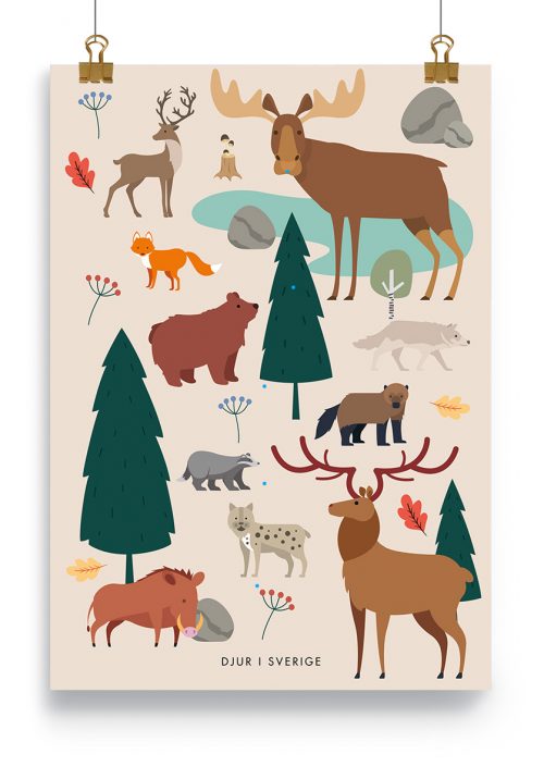 Poster Tiere in Schweden